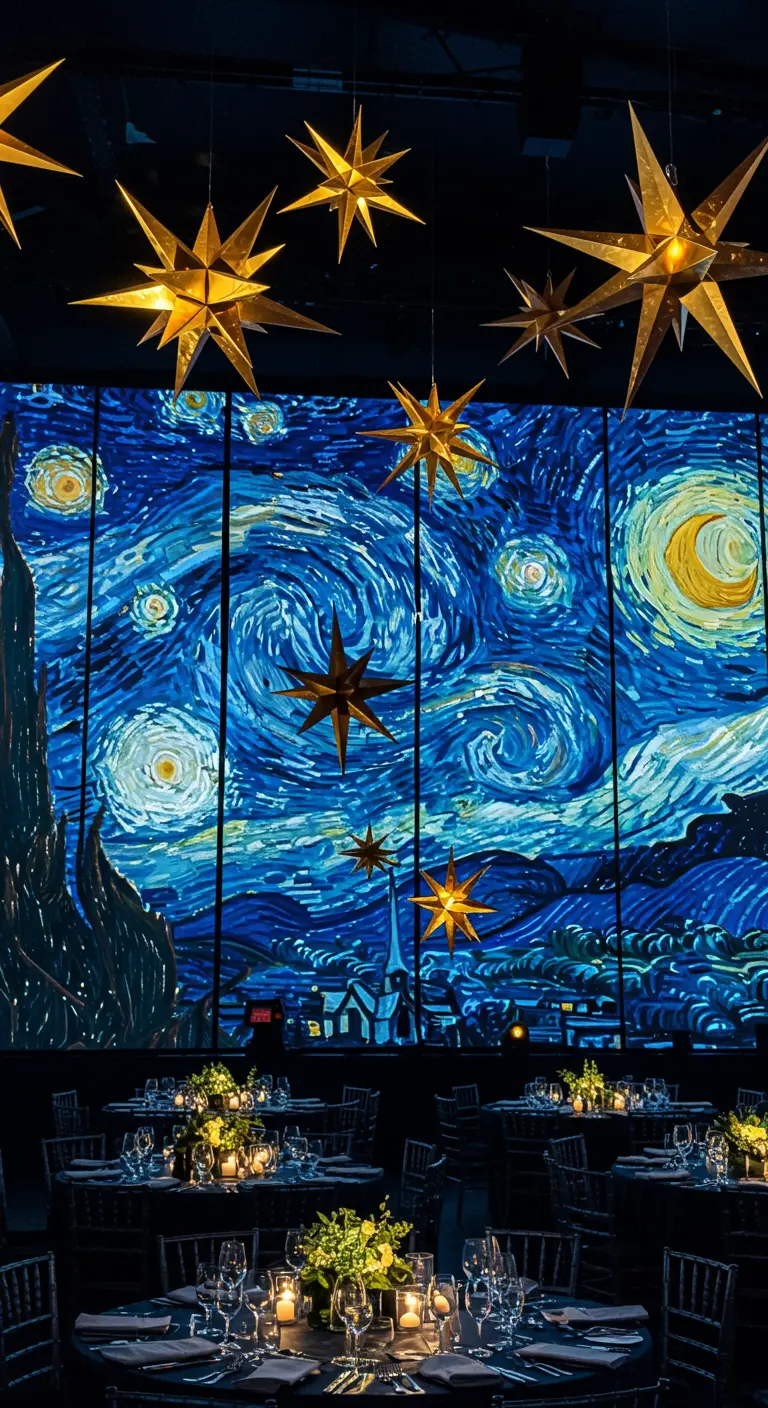A large window projects Van Gogh's 